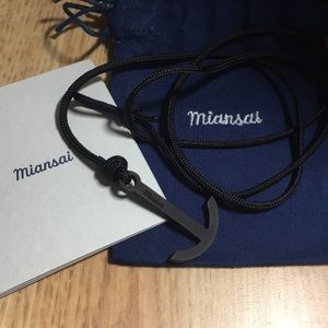 Miansai Modern Anchor on Rope Bracelet, Noir